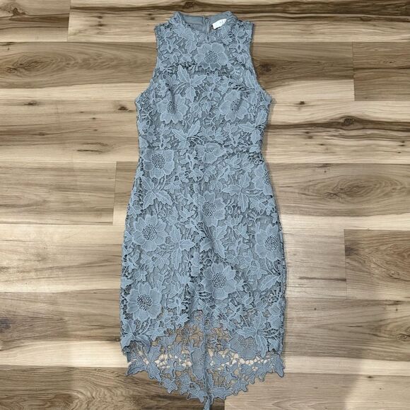 ASTR the Label Samantha Dress Dusty Blue Lace Women’s Medium - Picture 2 of 4